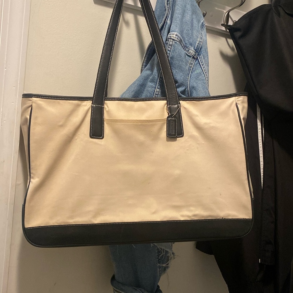 Vintage Canvas & Leather COACH Tote Bag